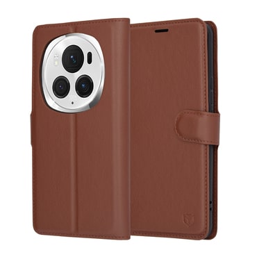 Nyitható tok Techsuit "Leather Folio" Honor Magic6 Pro készülékekhez - barna