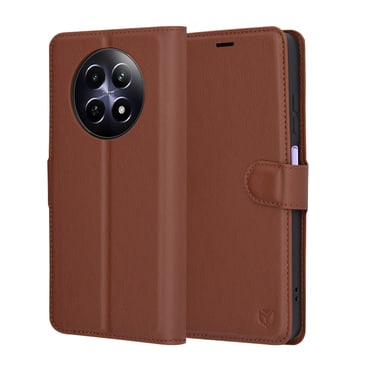 Nyitható tok Techsuit "Leather Folio" Realme 12x / 12 készülékekhez - barna