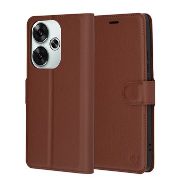 Nyitható tok Techsuit "Leather Folio" Xiaomi Poco F6 készülékekhez - barna