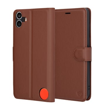 Nyitható tok Techsuit "Leather Folio" Nothing CMF Phone 1 készülékekhez - barna