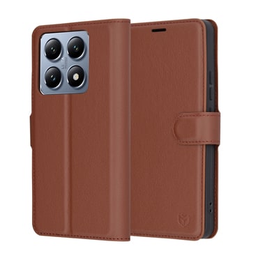 Nyitható tok Techsuit "Leather Folio" Xiaomi 14T Pro készülékekhez - barna