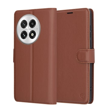 Nyitható tok Techsuit "Leather Folio" OnePlus 13 készülékekhez - barna