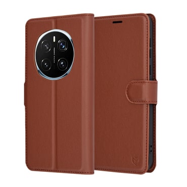 Nyitható tok Techsuit "Leather Folio" Honor Magic7 Pro készülékekhez - barna