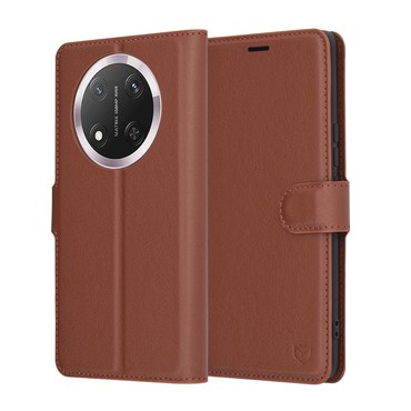 Nyitható tok Techsuit "Leather Folio" Honor X9c / Magic7 Lite készülékekhez - barna