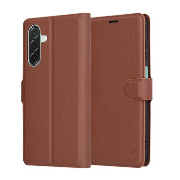 Nyitható tok Techsuit "Leather Folio" Samsung Galaxy A26 készülékekhez - barna