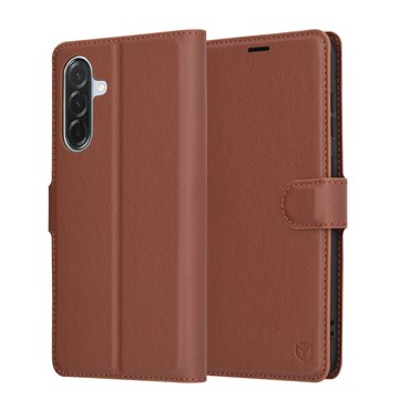 Nyitható tok Techsuit "Leather Folio" Samsung Galaxy A56 készülékekhez - barna