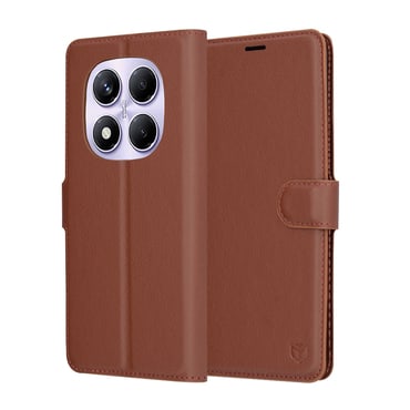 Nyitható tok Techsuit "Leather Folio" Xiaomi Redmi Note 14 Pro 4G készülékekhez - barna