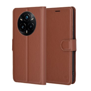 Nyitható tok Techsuit "Leather Folio" Realme 14 Pro Plus készülékekhez - barna