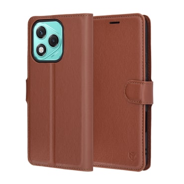Nyitható tok Techsuit "Leather Folio" Honor 400 Lite készülékekhez - barna