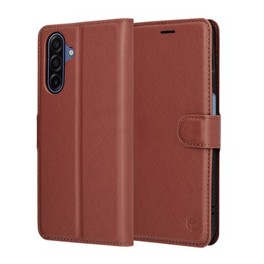 Nyitható tok Techsuit "Leather Folio" Samsung Galaxy A17 4G / A17 5G készülékekhez - barna