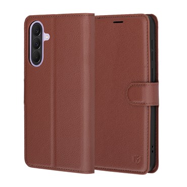 Nyitható tok Techsuit "Leather Folio" Samsung Galaxy A57 készülékekhez - barna