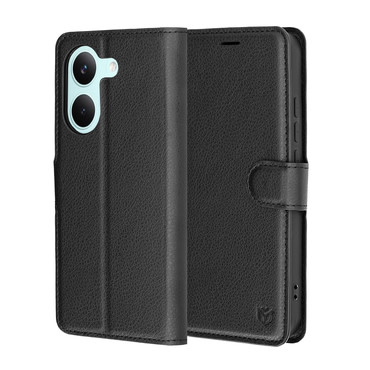 Nyitható tok Techsuit "Leather Folio" Xiaomi Poco X8 Pro készülékekhez - fekete