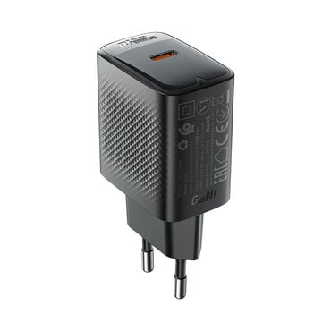 Fali 25W töltő Acefast "A104" USB-C, GaN technológia - black