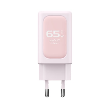Fali 65W töltő Havit "UC260 EU" 2x USB-C, USB-A készülékhez - pink