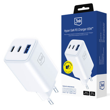 Fali 65W töltő 3mk "Hyper" GaN technológiával - white