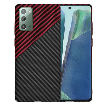 Kemény TPU tok Techsuit "Carbonite FiberShell" Samsung Galaxy Note 20 készülékekhez - red vortex