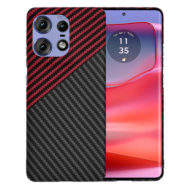 Kemény TPU tok Techsuit "Carbonite FiberShell" Motorola Edge 50 Pro készülékekhez - red vortex