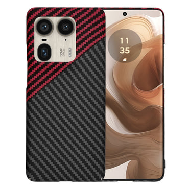 Kemény TPU tok Techsuit "Carbonite FiberShell" Motorola Edge 50 Ultra készülékekhez - red vortex