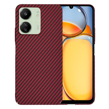 Kemény TPU tok Techsuit "Carbonite FiberShell" Xiaomi Redmi 13C 4G / Poco C65 / Redmi 13C 5G készülékekhez - red