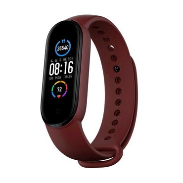 Silikon szíj Techsuit "W013" Xiaomi Mi Band 5 / Mi Band 5 NFC / Mi Band 6 / Mi Band 6 NFC / Amazfit Band 5 készülékhez - sötét piros