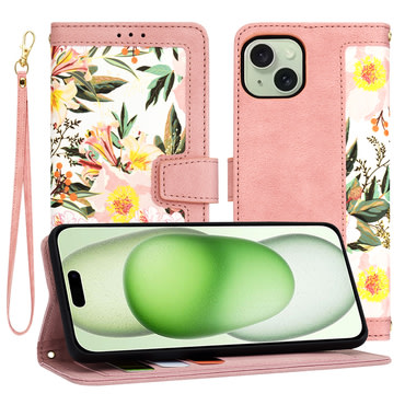Nyitható tok Techsuit "FlipCraft" iPhone 15 Plus - sweetheart pink