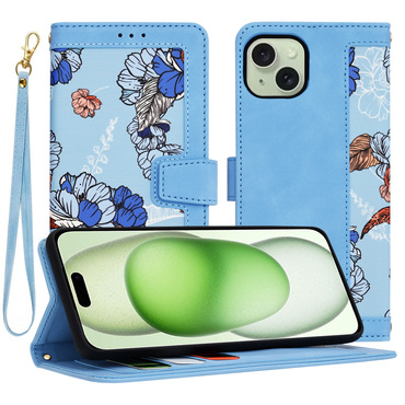 Nyitható tok Techsuit "FlipCraft" iPhone 15 Plus - vibrant blue