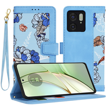 Nyitható tok Techsuit "FlipCraft" Motorola Edge 40 - vibrant blue
