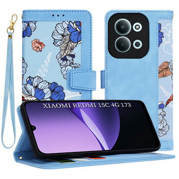 Nyitható tok Techsuit "FlipCraft" Xiaomi Redmi 15C 4G / 5G - vibrant blue