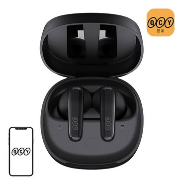 Bluetooth fülhallgató QCY "T13x" 7.2mm dinamikus meghajtókkal és zajszűrő mikrofonokkal - black