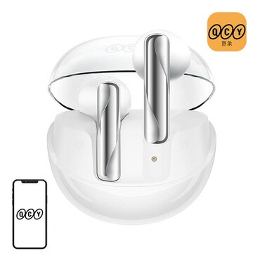 Bluetooth fülhallgató QCY "AilyBuds Clear T32" 4 ENC mikrofonnal - white
