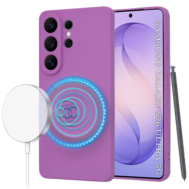 Techsuit SoftFlex MagSafe szilikon tok Samsung Galaxy S26 Ultra készülékhez - sötétlila