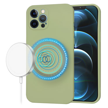 Techsuit SoftFlex MagSafe szilikon tok iPhone 12 Pro Max készülékhez - matcha