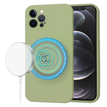 Techsuit SoftFlex MagSafe szilikon tok iPhone 12 Pro készülékhez - matcha