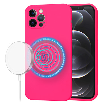Techsuit SoftFlex MagSafe szilikon tok iPhone 12 Pro készülékhez - rózsaszín