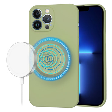 Techsuit SoftFlex MagSafe szilikon tok iPhone 13 Pro Max készülékhez - matcha