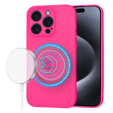 Techsuit SoftFlex MagSafe szilikon tok iPhone 15 Pro készülékhez - rózsaszín