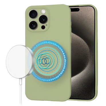 Techsuit SoftFlex MagSafe szilikon tok iPhone 15 Pro Max készülékhez - matcha