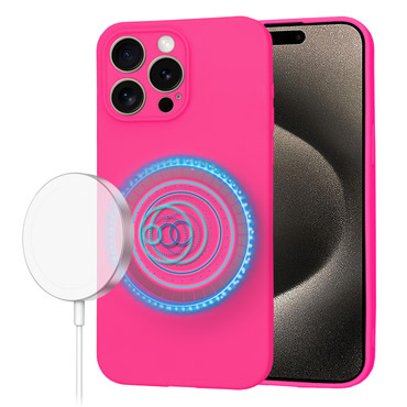 Techsuit SoftFlex MagSafe szilikon tok iPhone 15 Pro Max készülékhez - rózsaszín
