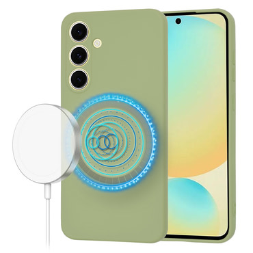 Techsuit SoftFlex MagSafe szilikon tok Samsung Galaxy S24 FE készülékhez - matcha
