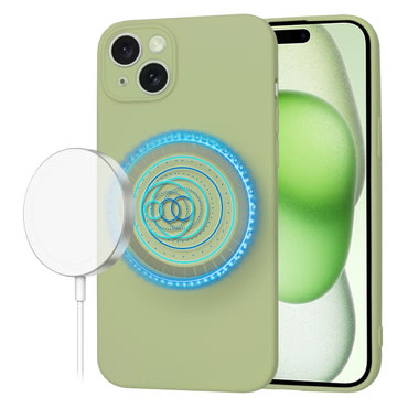 Techsuit SoftFlex MagSafe szilikon tok iPhone 15 Plus készülékhez - matcha