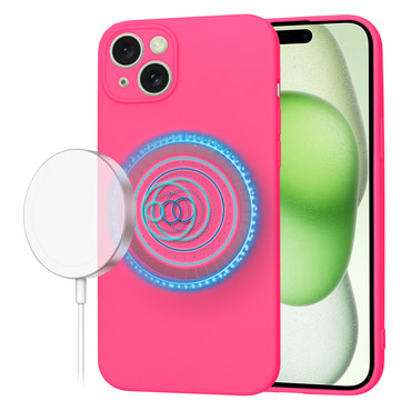 Techsuit SoftFlex MagSafe szilikon tok iPhone 15 Plus készülékhez - rózsaszín