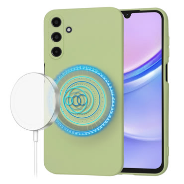 Techsuit SoftFlex MagSafe szilikon tok Samsung Galaxy A15 készülékhez - matcha