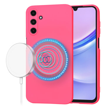 Techsuit SoftFlex MagSafe szilikon tok Samsung Galaxy A15 készülékhez - rózsaszín