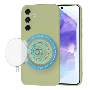 Techsuit SoftFlex MagSafe szilikon tok Samsung Galaxy A55 készülékhez - matcha