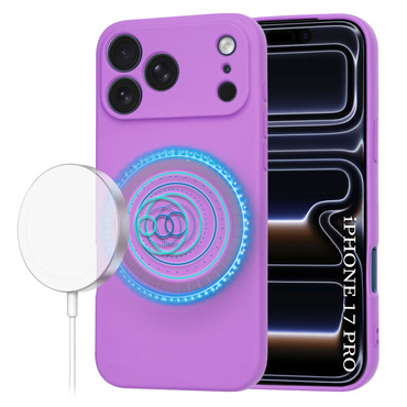 Techsuit SoftFlex MagSafe szilikon tok iPhone 17 Pro készülékhez - sötétlila