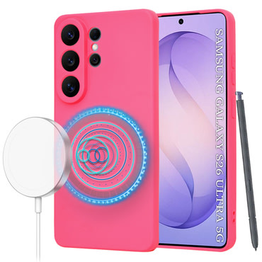 Techsuit SoftFlex MagSafe szilikon tok Samsung Galaxy S26 Ultra készülékhez - rózsaszín