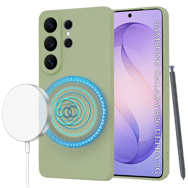 Techsuit SoftFlex MagSafe szilikon tok Samsung Galaxy S26 Ultra készülékhez - matcha