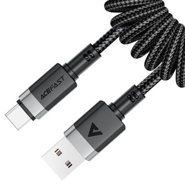Töltő és adat USB-A - USB-C káfehér Acefast "C14-04" - 3A - 1.2m készülékhez - black