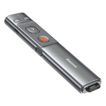 Távirányító Baseus "Orange Dot" piros lézeres mutatóval, USB-A és USB-C - gray