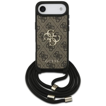 Tok Guess "Crossbody Cord 4G Print" iPhone 17 készülékhez - brown